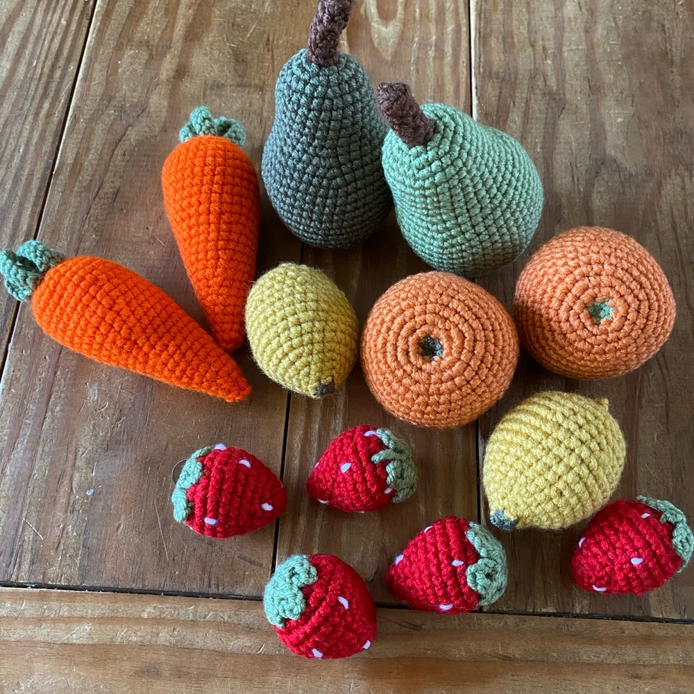 Handmade Crochet Fruit and Vegetable Toy Set